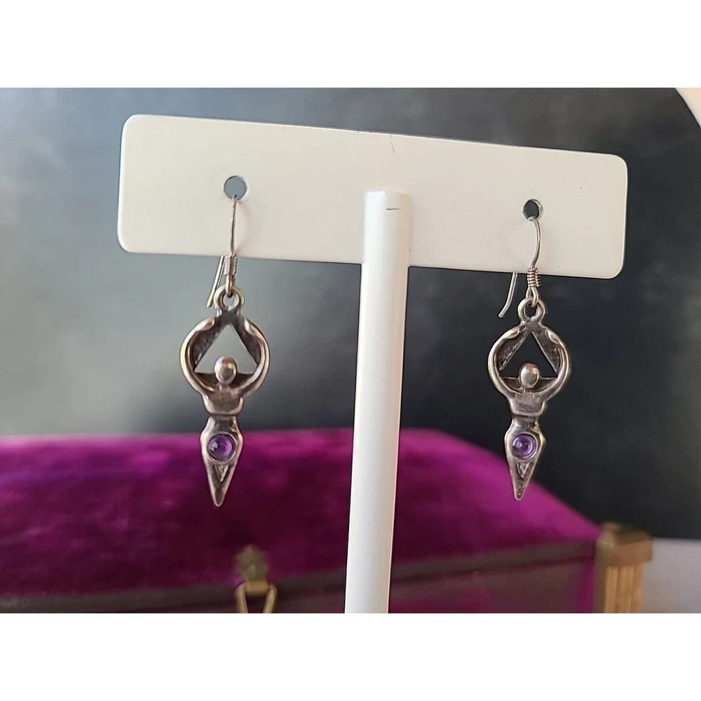 Vintage 925 Figural Amethyst Jewelry Set - Picture 8 of 10